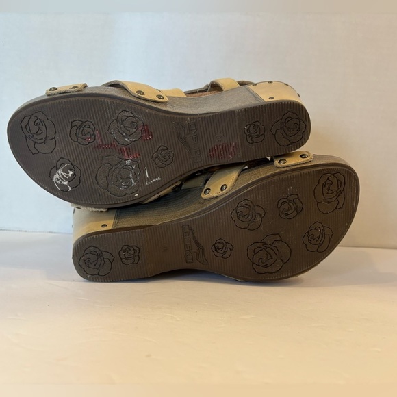 Dansko Frida antique beige sand leather wedge heel sandals size 40 9 - Picture 9 of 11